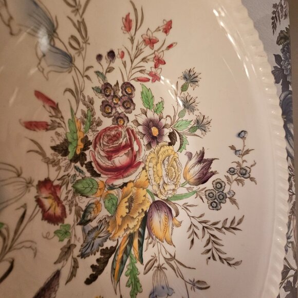 Vintage Windsor Ware Garden Bouquet Johnson Bros. Vegetable Bowl - Picture 8 of 11